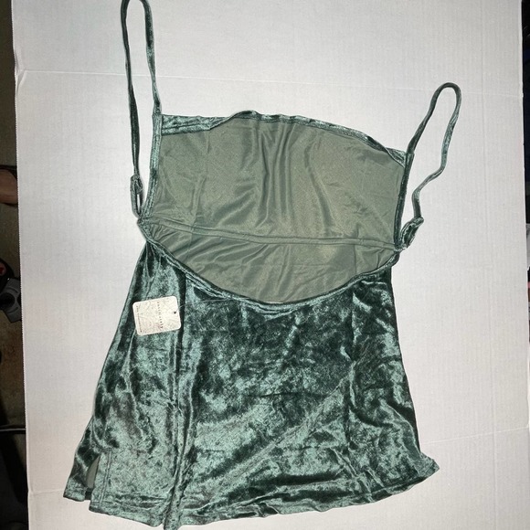 Free People Green All Night Velvet Camisole NWT Size Small - Picture 3 of 8